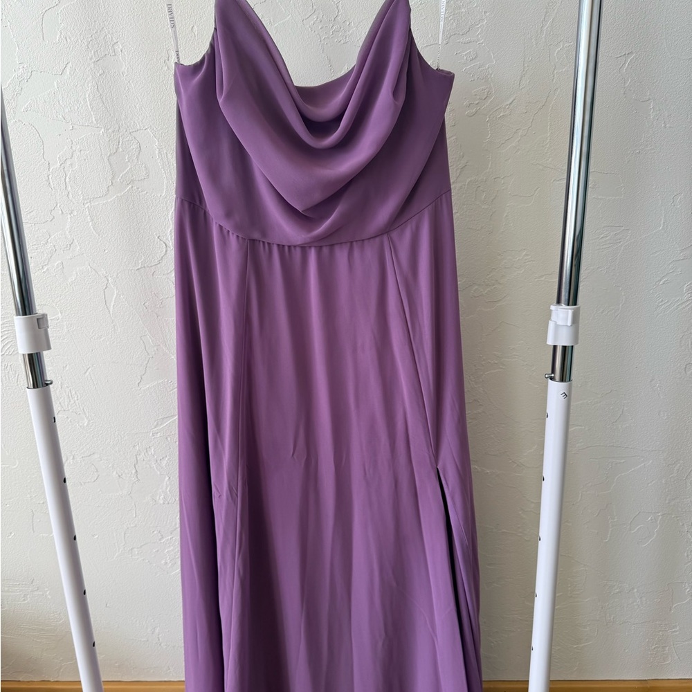 David's Bridal Strapless Lavender Dress